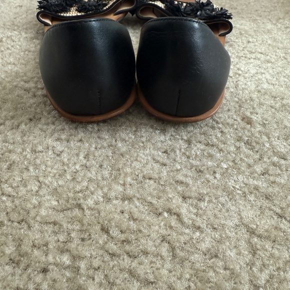 LOEFFLER RANDALL Pompom Raffia Leather Sandal 7.5 - Picture 5 of 7